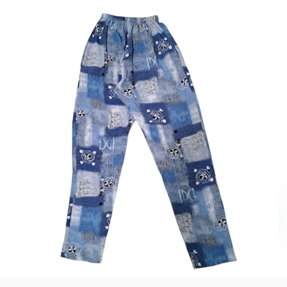 Risa Blue and Gray Yoga Haren Pant with Elastic Waistband Size Medium - Picture 6 of 9